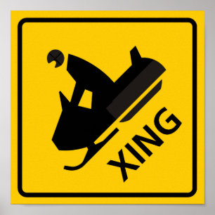 Snowmobilekorsningen huvudväg undertecknar poster