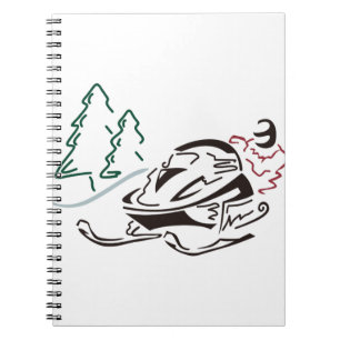 Snowmobiler grästräd anteckningsbok