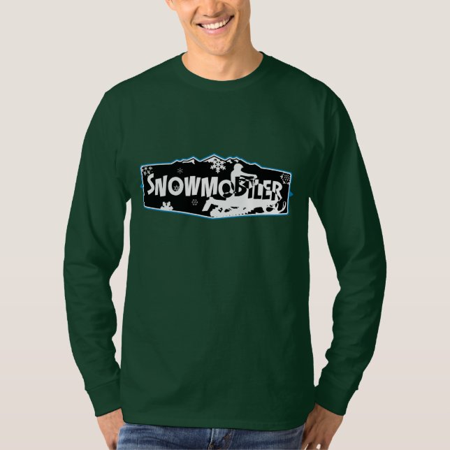 Snowmobiler Hanes Nano långärmadT-tröja T Shirt (Framsida)