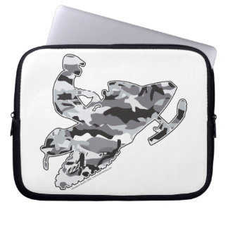 Snowmobiler i Grått Camo Laptop Fodral