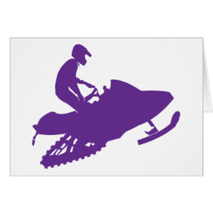 Snowmobiler/Lila Sled Hälsningskort