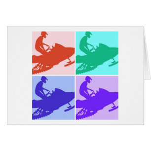 Snowmobiler/Pop Art Hälsningskort