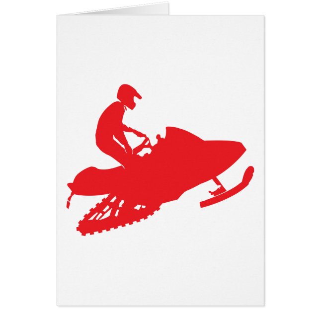 Snowmobiler/Red Sled Hälsningskort (Framsidan)