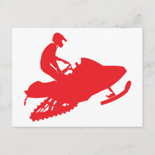 Snowmobiler/Red Sled Vykort