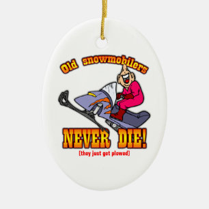 Snowmobilers Julgransprydnad Keramik