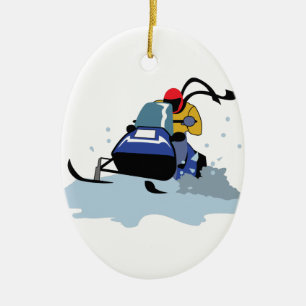 SNOWMOBILERYTTARE JULGRANSPRYDNAD KERAMIK