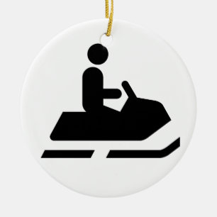 Snowmobilesymbolprydnad Julgransprydnad Keramik