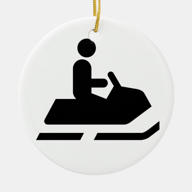 Snowmobilesymbolprydnad Julgransprydnad Keramik (Framsidan)