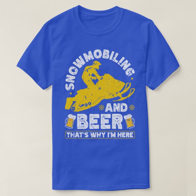 Snowmobiling Beer Drinking Manar Motor Sled T Shirt (Design framsida)