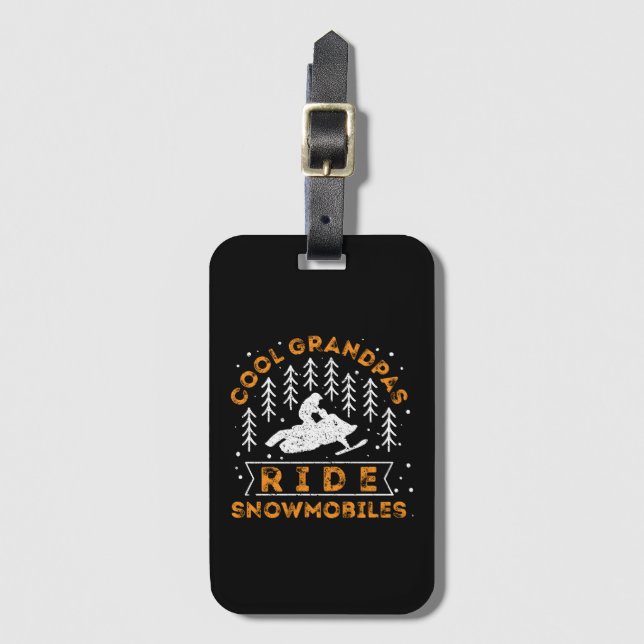 Snowmobiling - Coola Grandpas Ride SnowMobes Bagagebricka (Framsida vertikal)