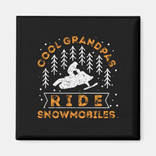 Snowmobiling - Coola Grandpas Ride SnowMobes Magnet