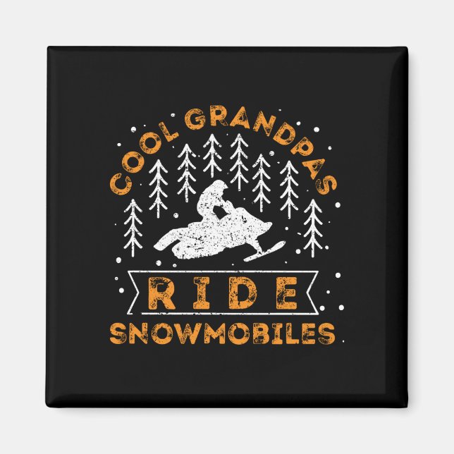 Snowmobiling - Coola Grandpas Ride SnowMobes Magnet (Framsidan)