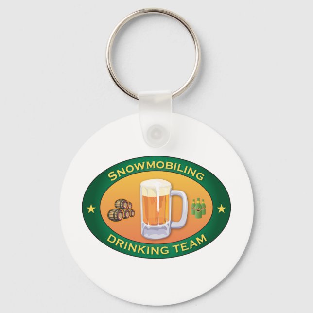 Snowmobiling Drinking Team Nyckelring (Framsida)