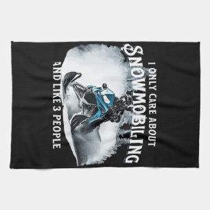 Snowmobiling Funny Snowmobile Kökshandduk