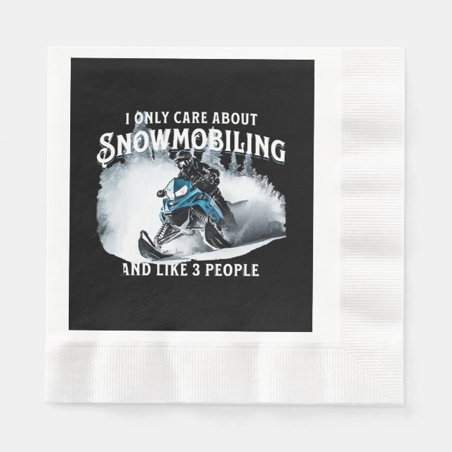 Snowmobiling Funny Snowmobile Pappersservett (Framsidan)