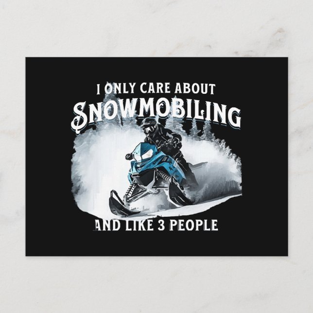Snowmobiling Funny Snowmobile Vykort (Framsida)