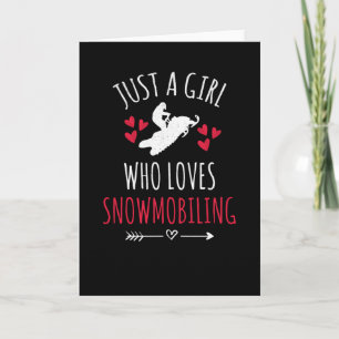 Snowmobiling Girl Snömobilt Älskare för kvinnor Kort