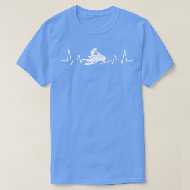 Snowmobiling Heartbeat Snowmotorcycle Snowmobile  T Shirt (Design framsida)