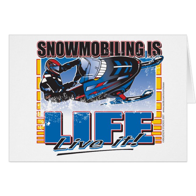 SNOWMOBILING-IS-LIFE-zazz Hälsningskort (Framsidan Horizontal)