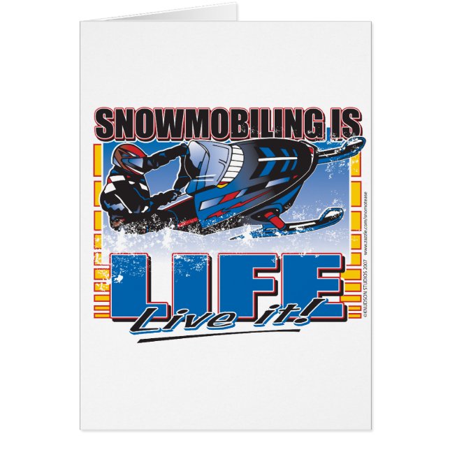 SNOWMOBILING-IS-LIFE-zazz Hälsningskort (Framsidan)