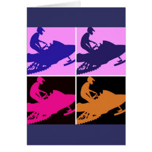Snowmobiling Pop Art Hälsningskort