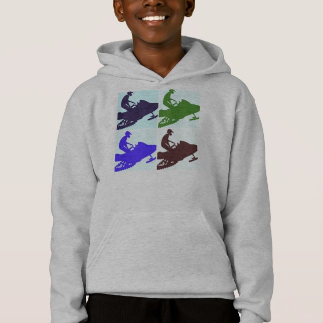 Snowmobiling Pop Art T-shirt (Framsida)