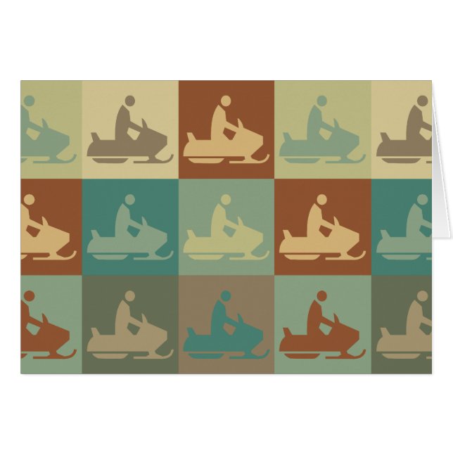 Snowmobiling popkonst hälsningskort (Framsidan Horizontal)