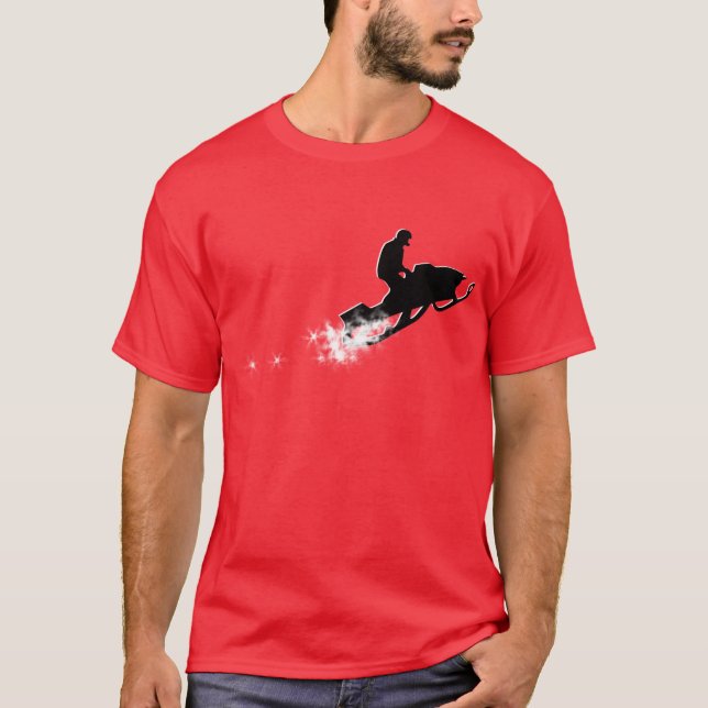 snowmobiling pudrar slingan tee shirt (Framsida)