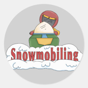 Snowmobiling Runt Klistermärke