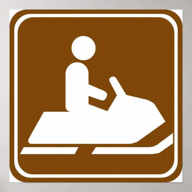 Snowmobiling Trail Highway-tecken Poster (Framsidan)