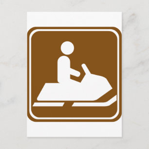 Snowmobiling Trail Highway-tecken Vykort
