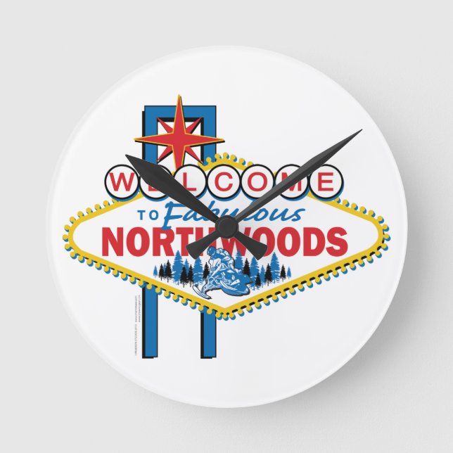 Snowmobiling/Välkommen till Fabulous Northwood Rund Klocka (Framsida)