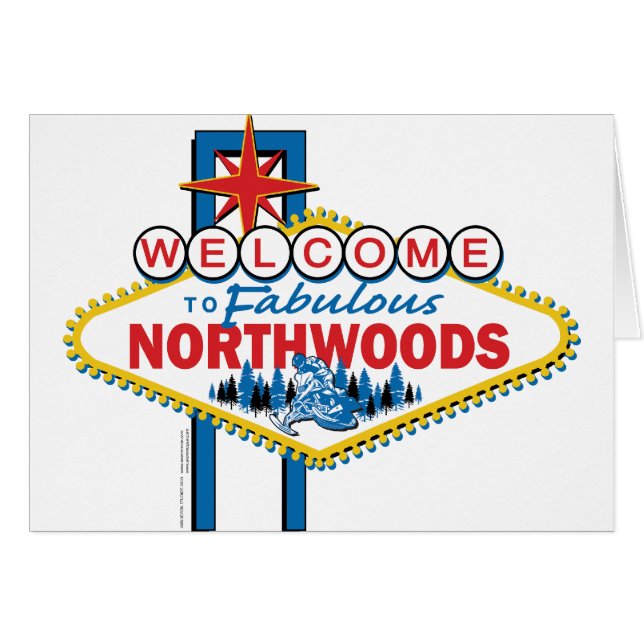 Snowmobiling/Welcome till Northwood Hälsningskort (Framsidan Horizontal)