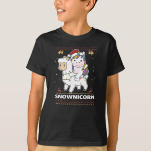 Snownicorn Unicorn Lama jul Winter Animals T Shirt