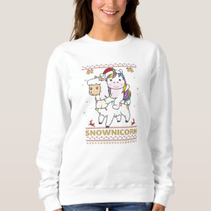 Snownicorn Unicorn Lama jul Winter Animals T Shirt