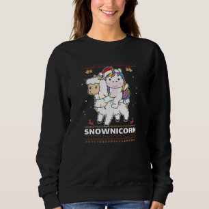Snownicorn Unicorn Lama jul Winter Animals T Shirt