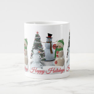 SnowPals God Jul röd skrift Jumbo Mugg