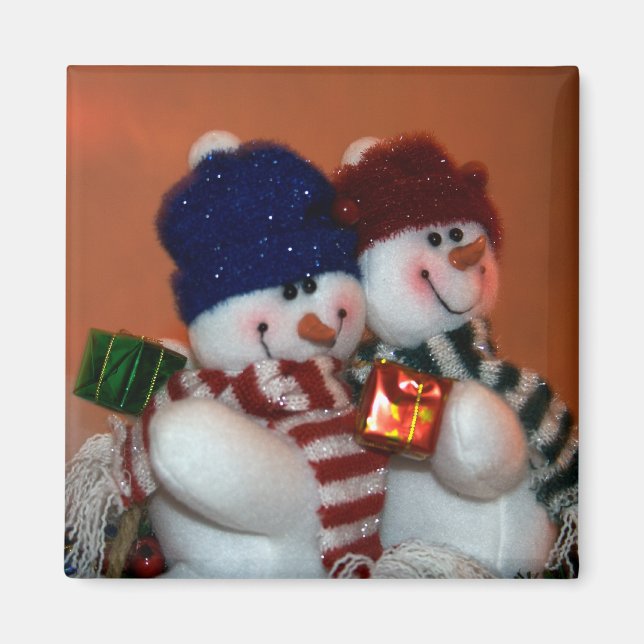 Snowpeople Helgdag Magnet (Framsidan)