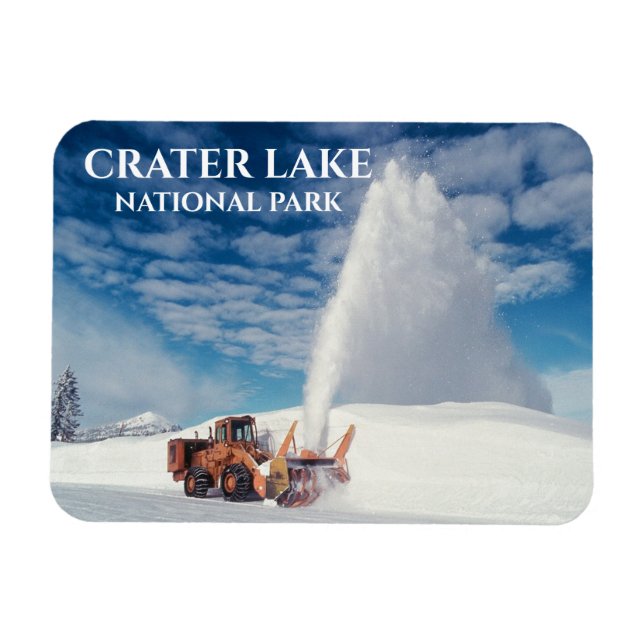 Snowplow Clearing Road, Crater Sjö nationalpark Magnet (Horisontell)