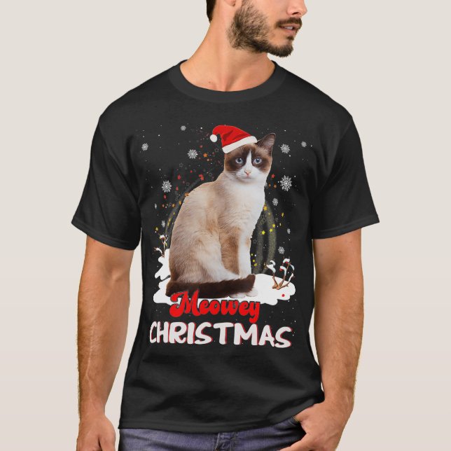 Snowshoe Cat Cat Owner Christmas Xmas Cat Lover T Shirt (Framsida)