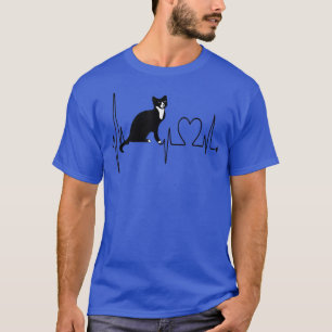 Snowshoe Cat Heartslag EKG Funny I Kärlek My Snows T Shirt