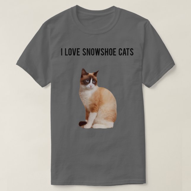 Snowshoe Cat och I Kärlek Snowshoe Cats T Shirt (Design framsida)