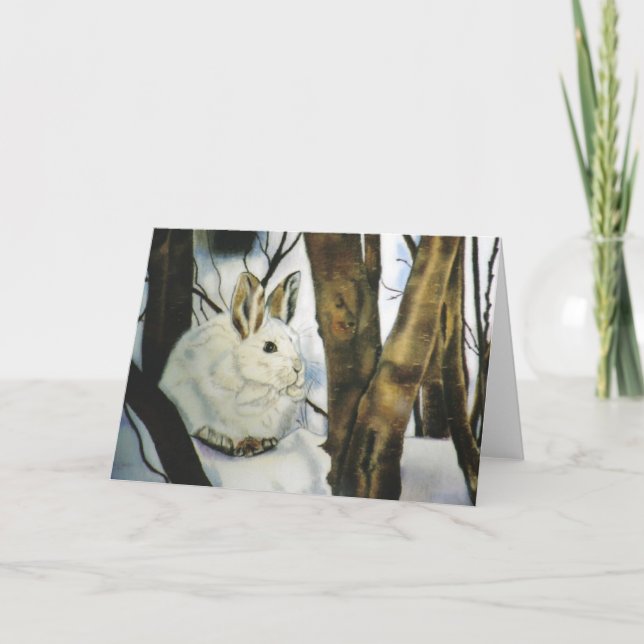 "Snowshoe Hare"-julkort Helgkort (Framsida)