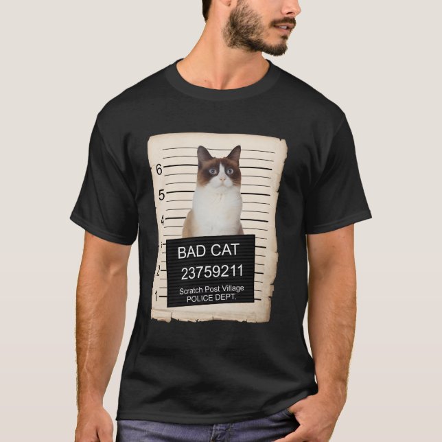 Snowshoe Kitten Mugg Shot Bad Cat Långärmad Shirt T (Framsida)