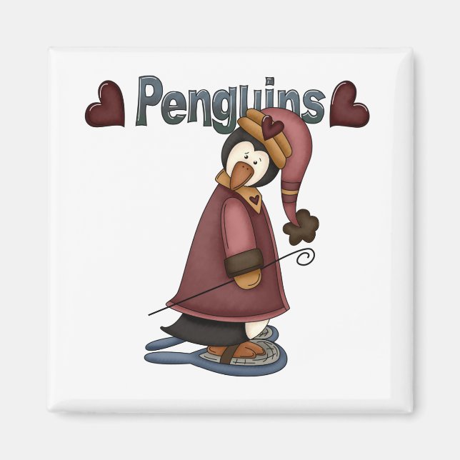Snowshoe Penguin T-shirts och gåvor Magnet (Framsidan)