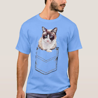 Snowshoe Pocket Cat Kitten Pet Owner Vintage  T Shirt