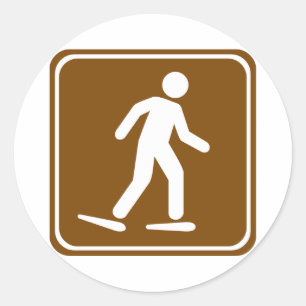 Snowshoe Trail Highway Sign Runt Klistermärke