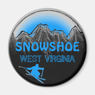 Snowshoe Väster Virginia blue ski magnet