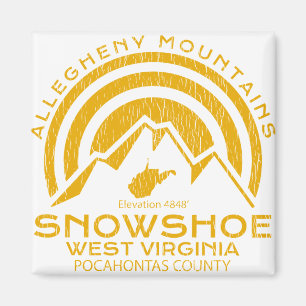 Snowshoe Väster Virginia Mountain Magnet