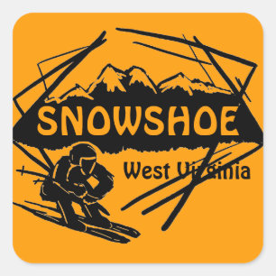 Snowshoe Väster Virginia orange  ski logotyp-klist Fyrkantigt Klistermärke